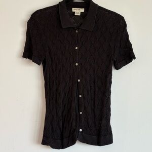 Black Short Sleeve Knit Women's Shirt
